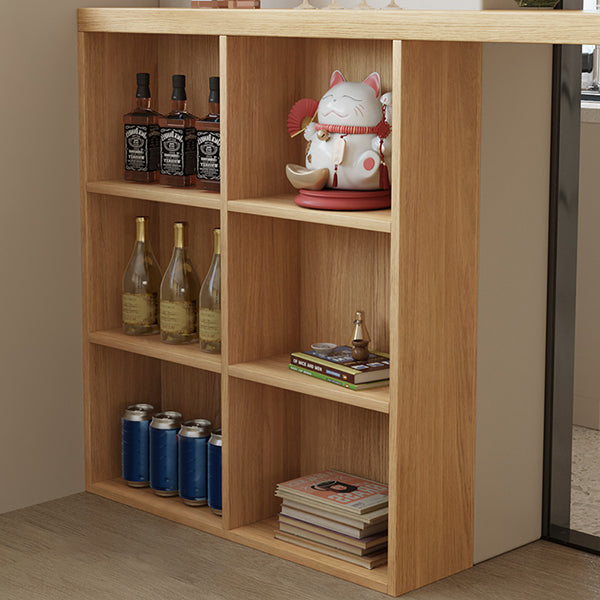 Modern Double Pedestal Bar Table Set 1/2/3 Pcs Solid Wood Bar Table and Backless Stools