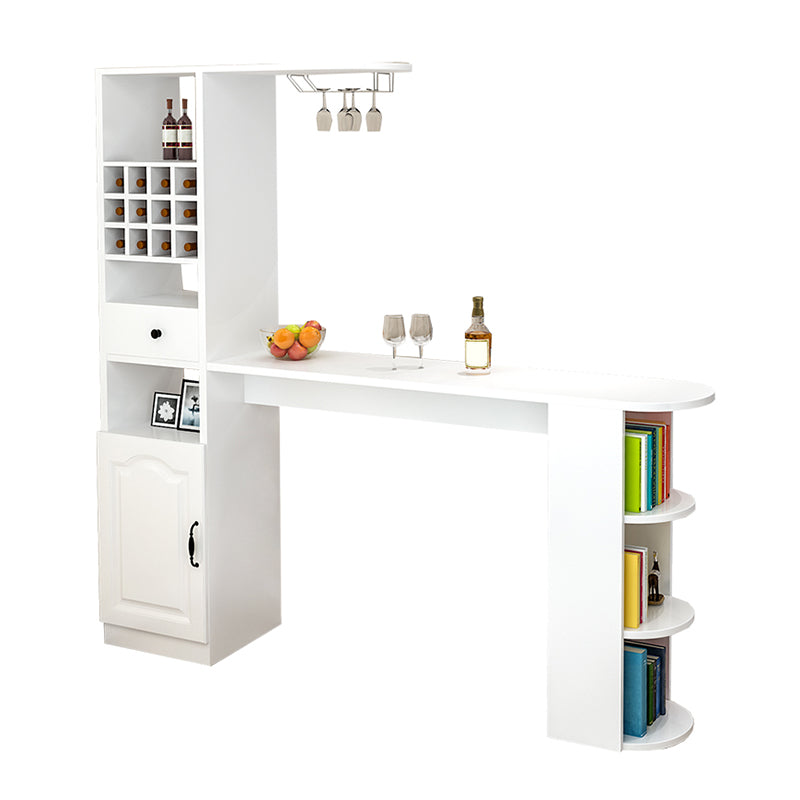 Modern Rectangle Wood Counter Table 3 Pieces Bar Table Set for Living Room