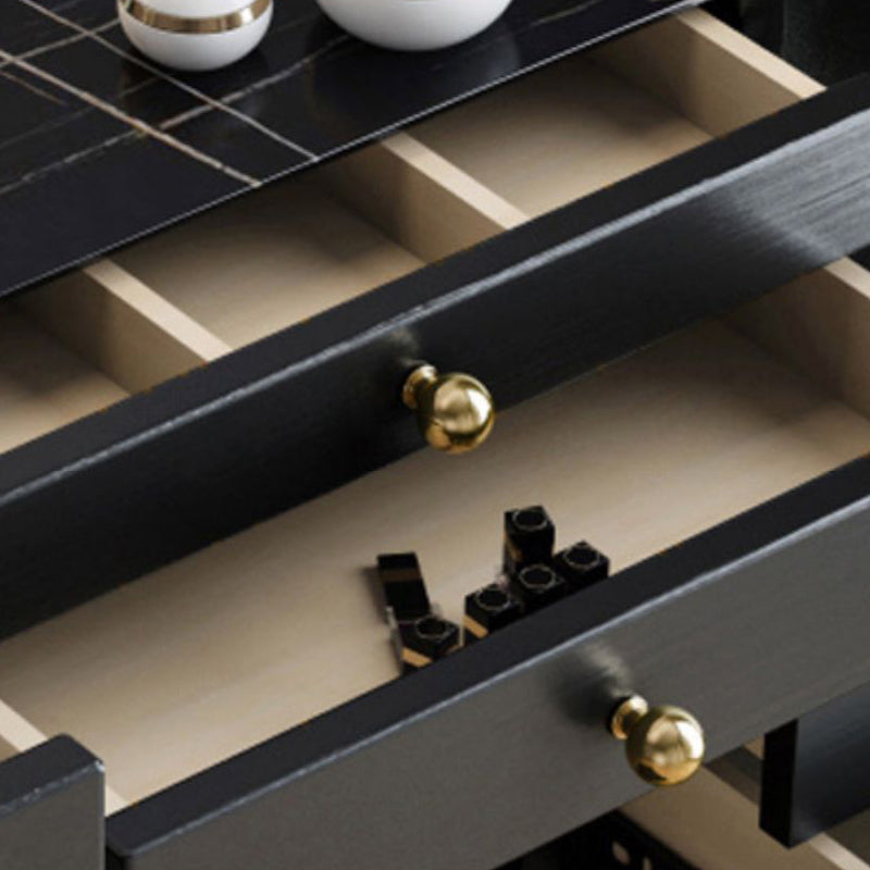 Modernist Solid Wood Vanity Dressing Table with Mirror and Stool