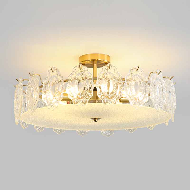 Nordic Ceiling Light Glass Flush Mount Ceiling Light Fixture for Bedroom