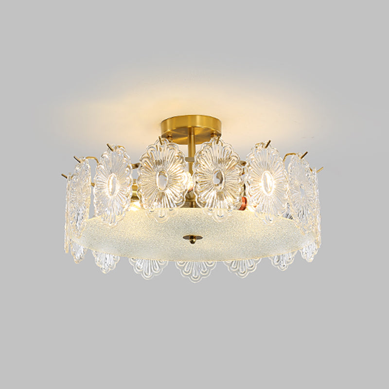 Nordic Ceiling Light Glass Flush Mount Ceiling Light Fixture for Bedroom