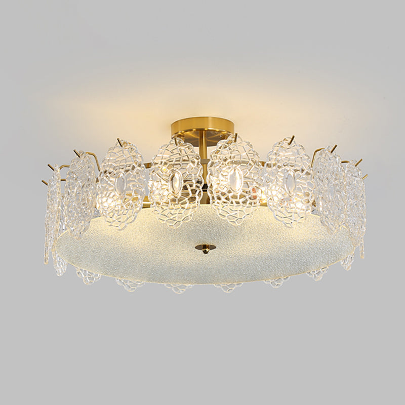 Nordic Ceiling Light Glass Flush Mount Ceiling Light Fixture for Bedroom