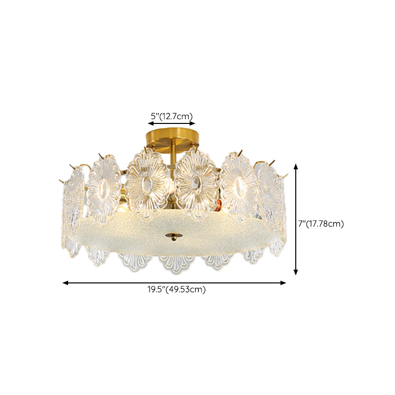 Nordic Ceiling Light Glass Flush Mount Ceiling Light Fixture for Bedroom