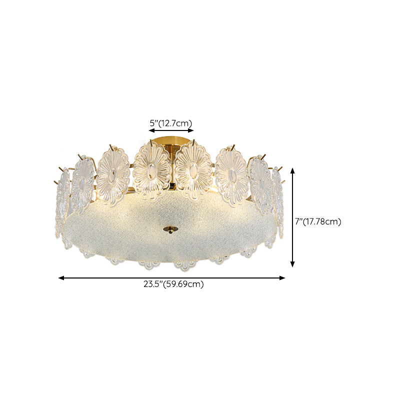 Nordic Ceiling Light Glass Flush Mount Ceiling Light Fixture for Bedroom