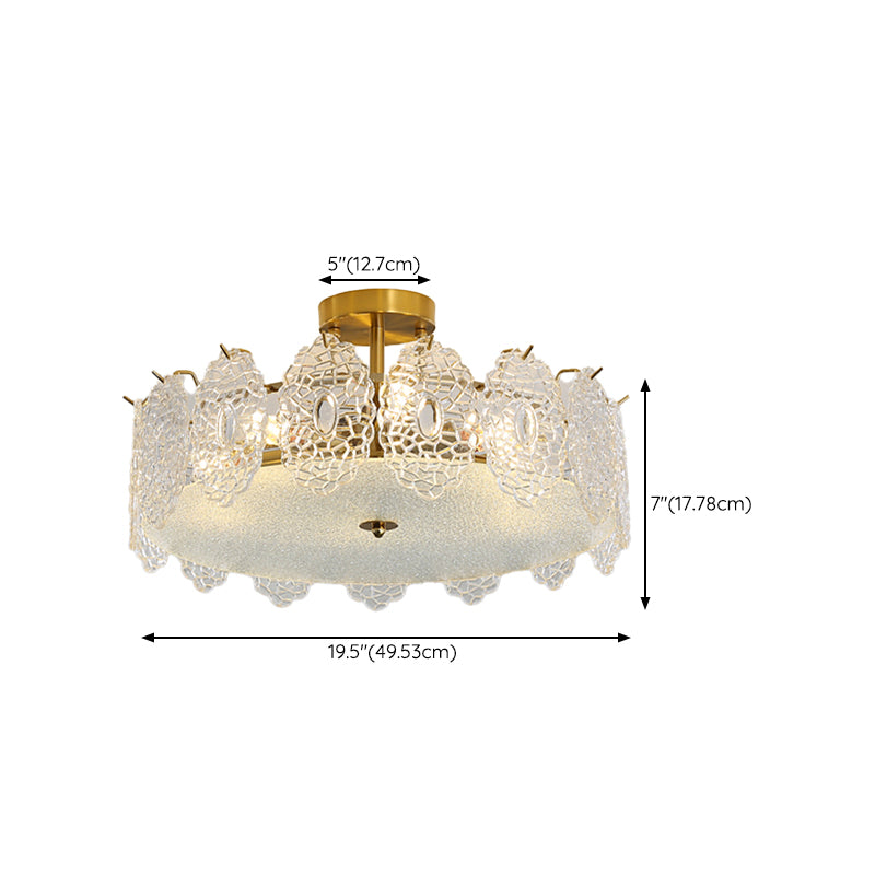 Nordic Ceiling Light Glass Flush Mount Ceiling Light Fixture for Bedroom