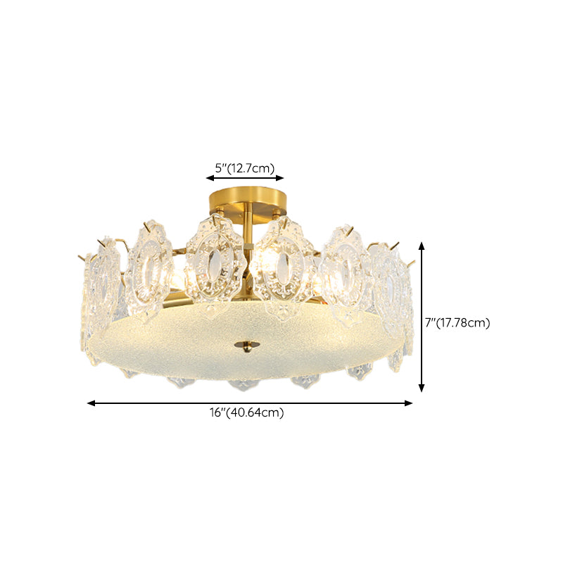 Nordic Ceiling Light Glass Flush Mount Ceiling Light Fixture for Bedroom