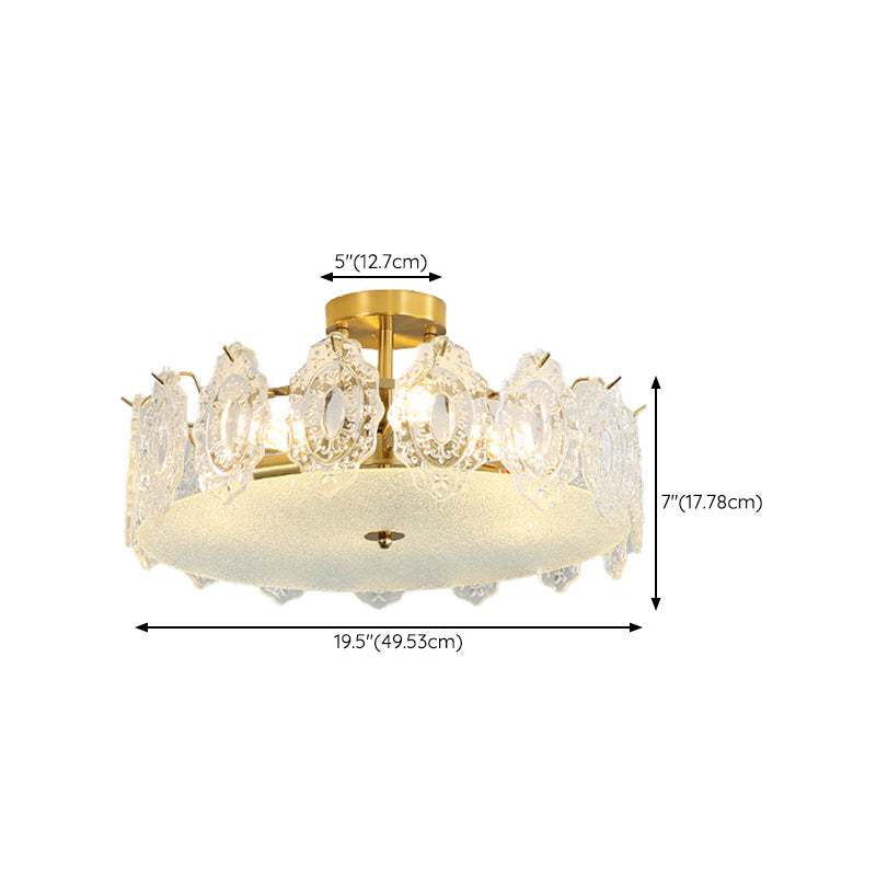 Nordic Ceiling Light Glass Flush Mount Ceiling Light Fixture for Bedroom