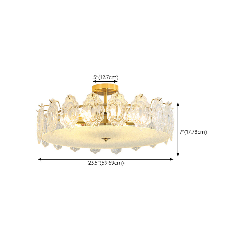 Nordic Ceiling Light Glass Flush Mount Ceiling Light Fixture for Bedroom