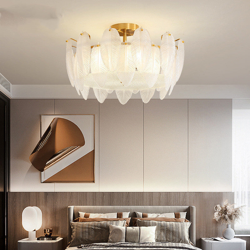 Contemporary Ceiling Lamp Creative Flush Mount Light Fixture with Glass Shade