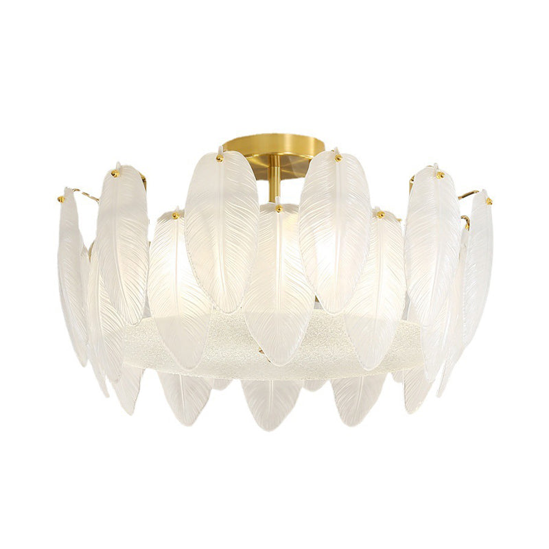 Contemporary Ceiling Lamp Creative Flush Mount Light Fixture with Glass Shade