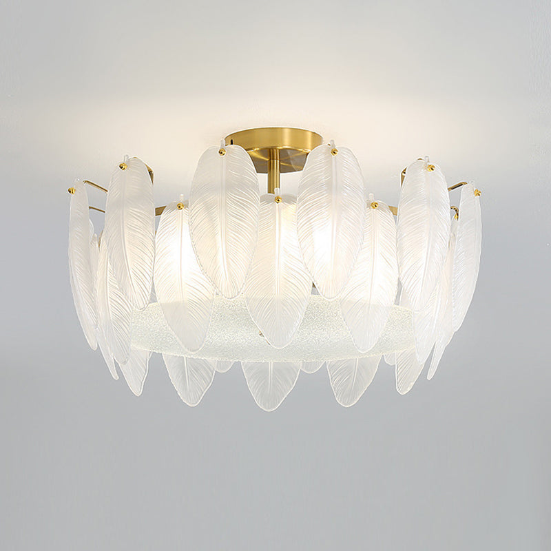 Contemporary Ceiling Lamp Creative Flush Mount Light Fixture with Glass Shade