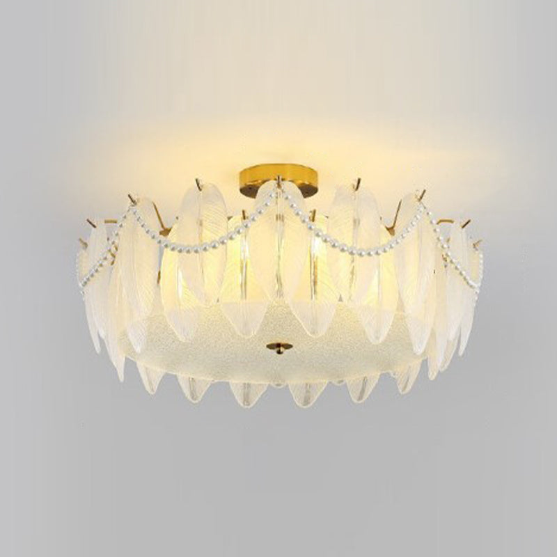 Contemporary Ceiling Lamp Creative Flush Mount Light Fixture with Glass Shade