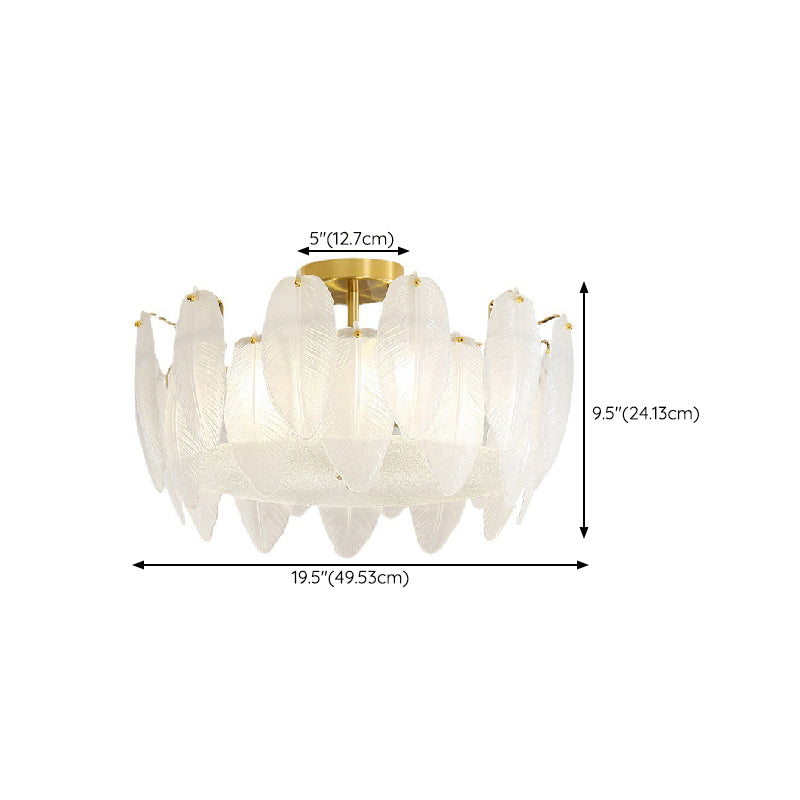 Contemporary Ceiling Lamp Creative Flush Mount Light Fixture with Glass Shade