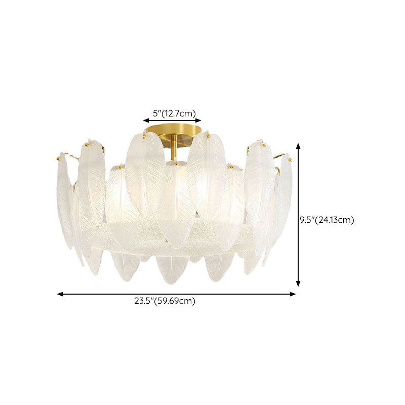 Contemporary Ceiling Lamp Creative Flush Mount Light Fixture with Glass Shade