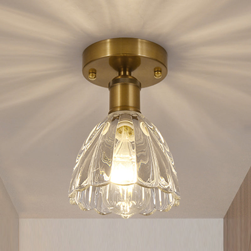 Modern Ceiling Lamp Creative Flush Mount Light Fixture with Glass Shade for Aisle Room