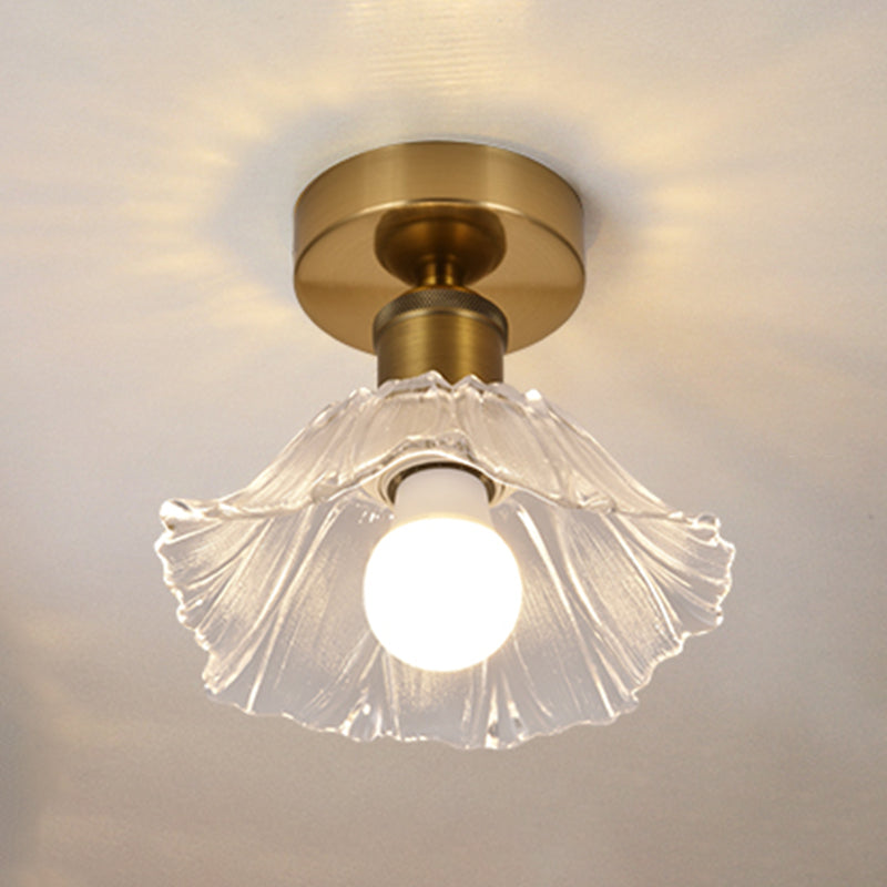 Modern Ceiling Lamp Creative Flush Mount Light Fixture with Glass Shade for Aisle Room