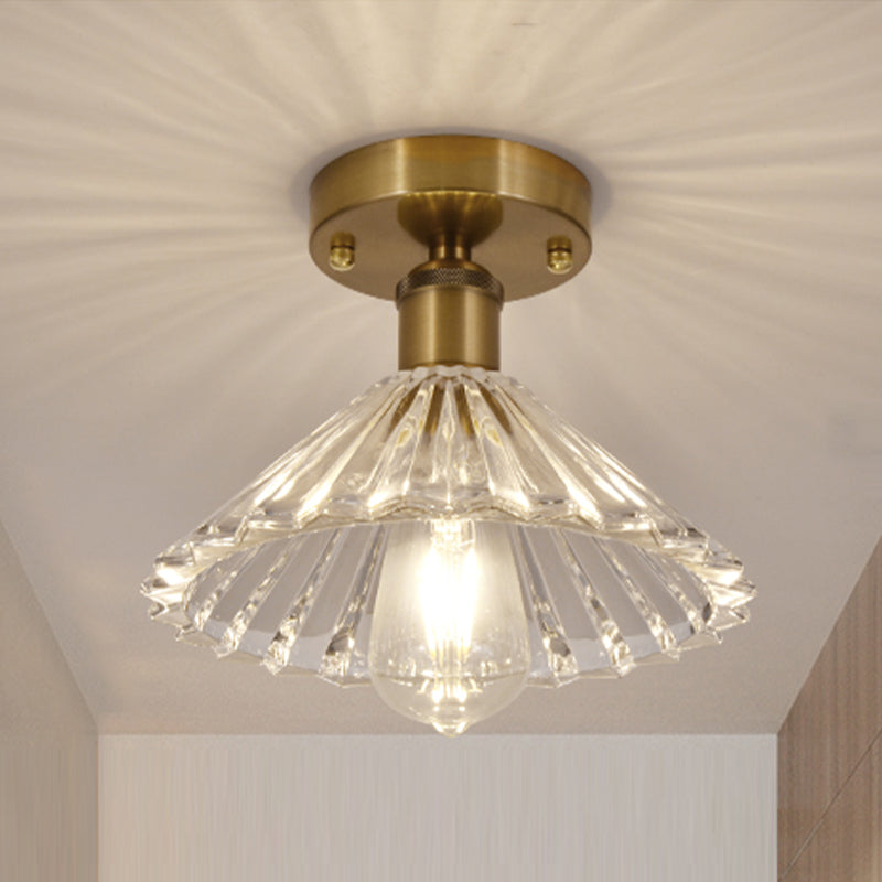 Modern Ceiling Lamp Creative Flush Mount Light Fixture with Glass Shade for Aisle Room