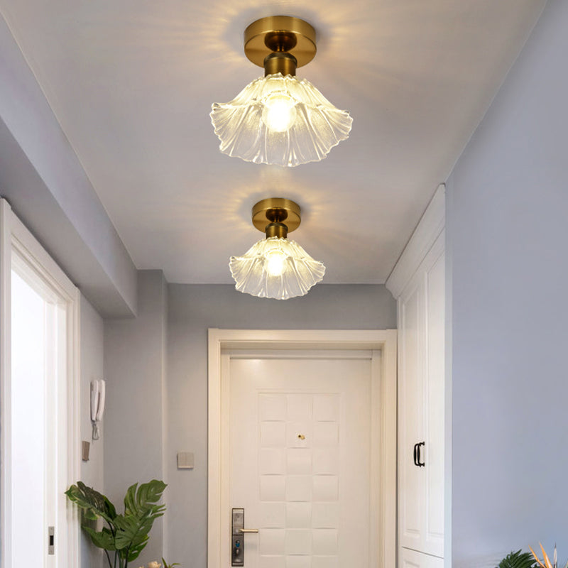 Modern Ceiling Lamp Creative Flush Mount Light Fixture with Glass Shade for Aisle Room