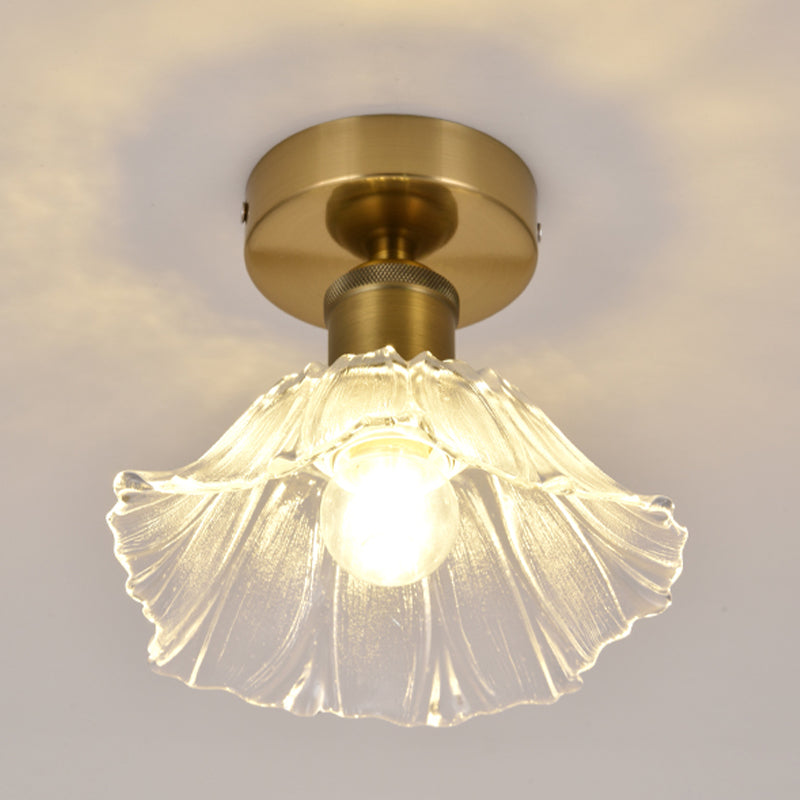 Modern Ceiling Lamp Creative Flush Mount Light Fixture with Glass Shade for Aisle Room