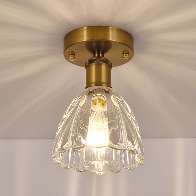 Modern Ceiling Lamp Creative Flush Mount Light Fixture with Glass Shade for Aisle Room