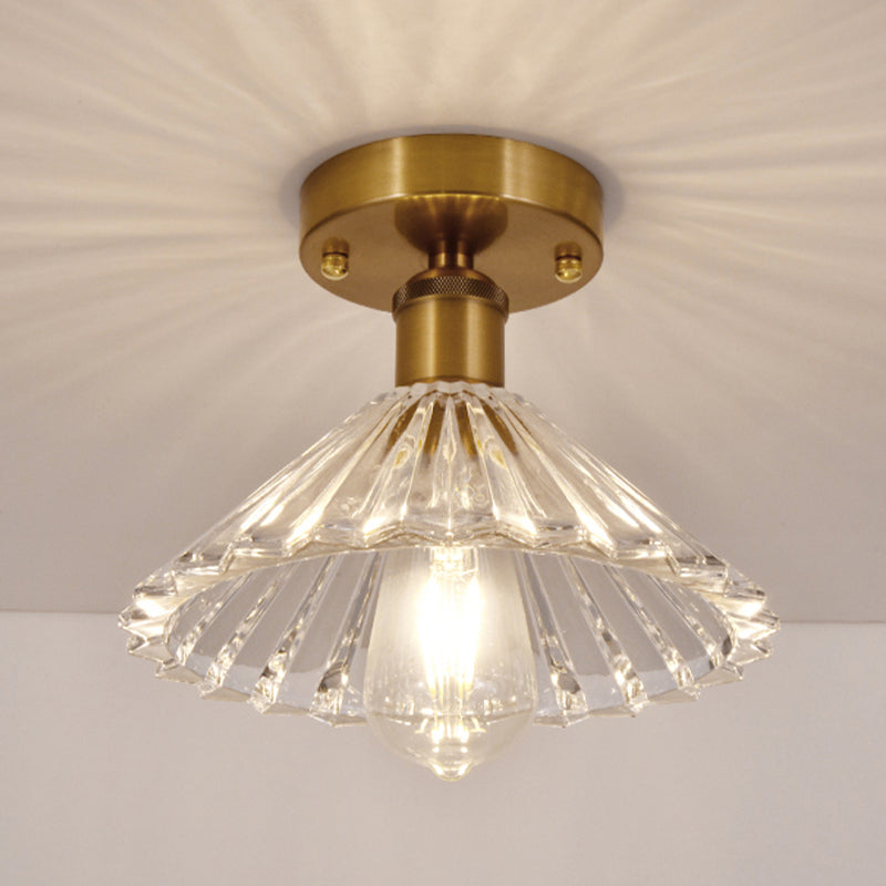 Modern Ceiling Lamp Creative Flush Mount Light Fixture with Glass Shade for Aisle Room