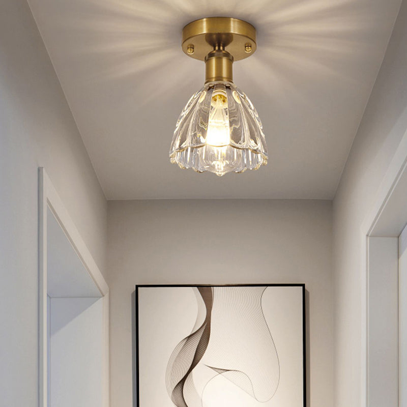 Modern Ceiling Lamp Creative Flush Mount Light Fixture with Glass Shade for Aisle Room
