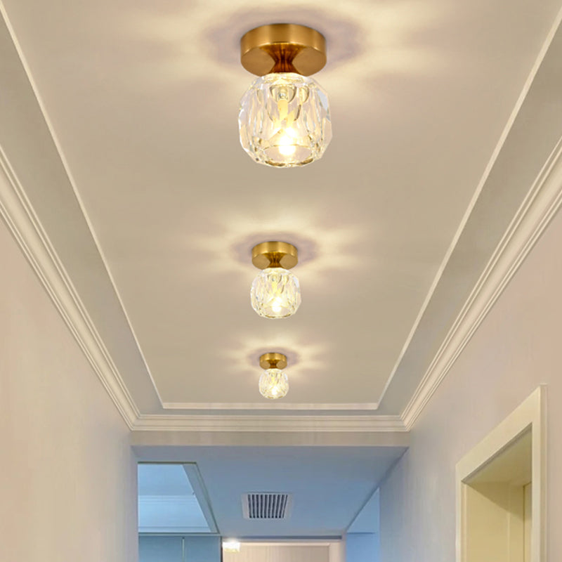 Modern Ceiling Lamp Creative Flush Mount Light Fixture with Glass Shade for Aisle Room