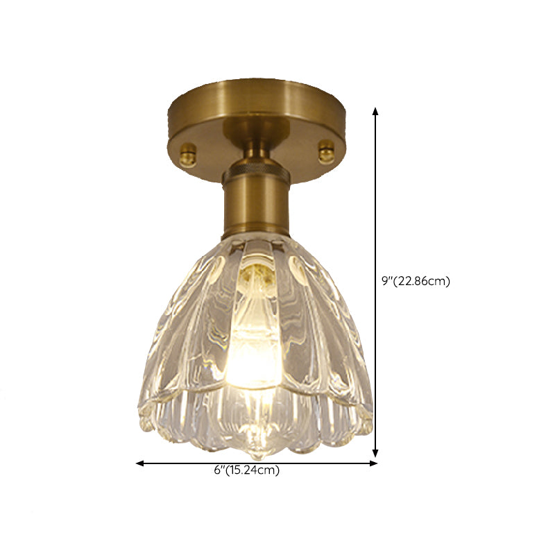 Modern Ceiling Lamp Creative Flush Mount Light Fixture with Glass Shade for Aisle Room