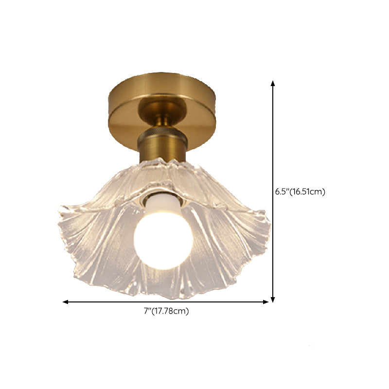 Modern Ceiling Lamp Creative Flush Mount Light Fixture with Glass Shade for Aisle Room