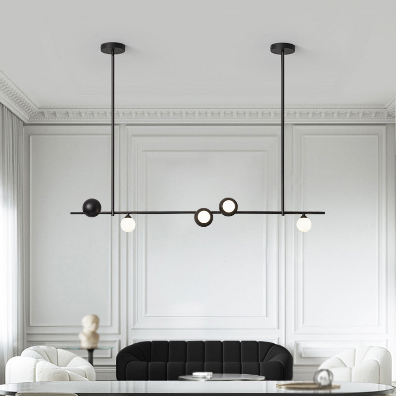 Glass Shade Hanging Island Lights Industrial Globe Shape Island Lighting Ideas
