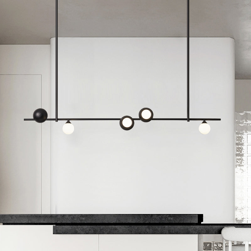 Glass Shade Hanging Island Lights Industrial Globe Shape Island Lighting Ideas