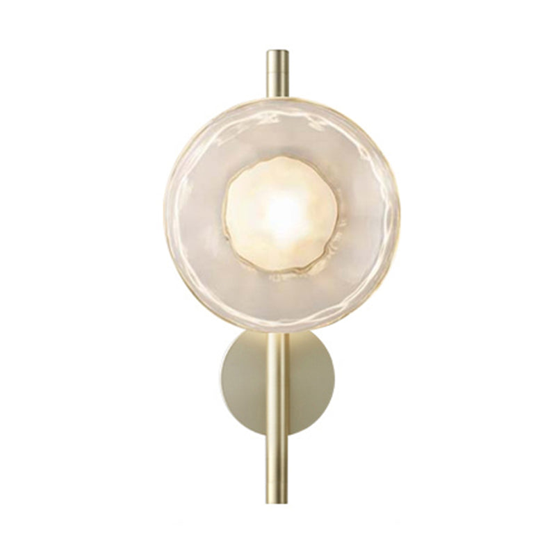 Metal and Glass Wall Sconce in Gold / Black 1 - Light Post Modern Wall Light
