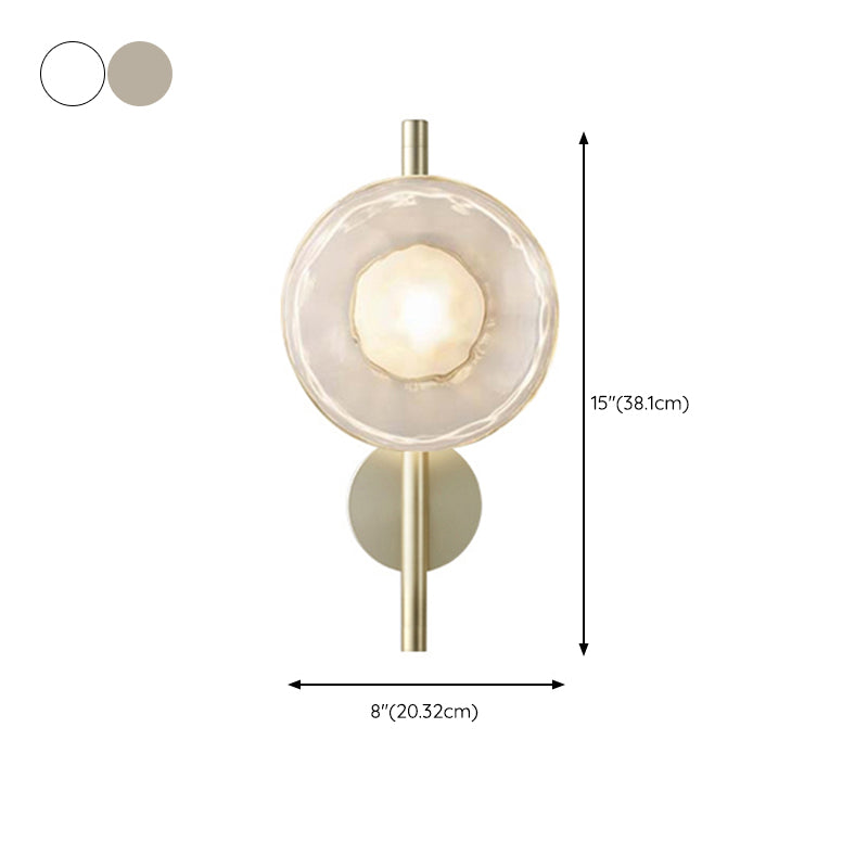 Metal and Glass Wall Sconce in Gold / Black 1 - Light Post Modern Wall Light