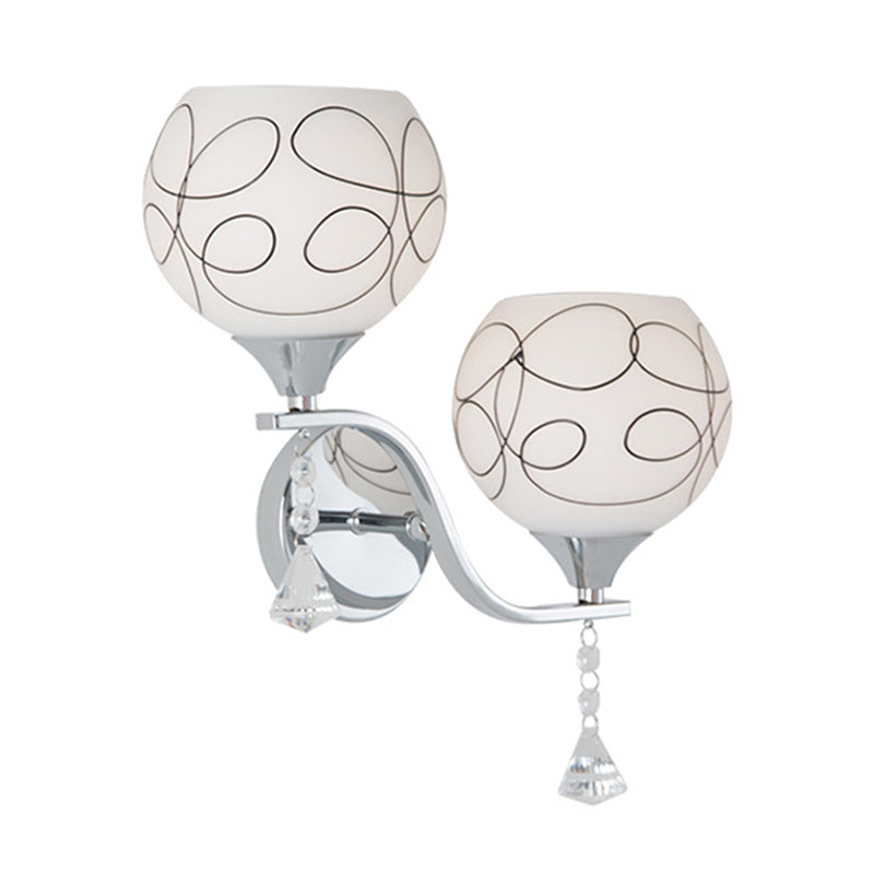 Modernist Wall Sconce Silver Wall Light Fixture for Living Room