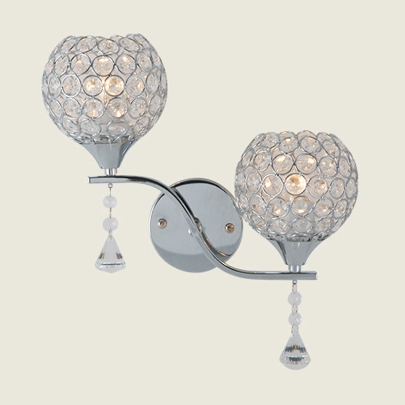 Modernist Wall Sconce Silver Wall Light Fixture for Living Room