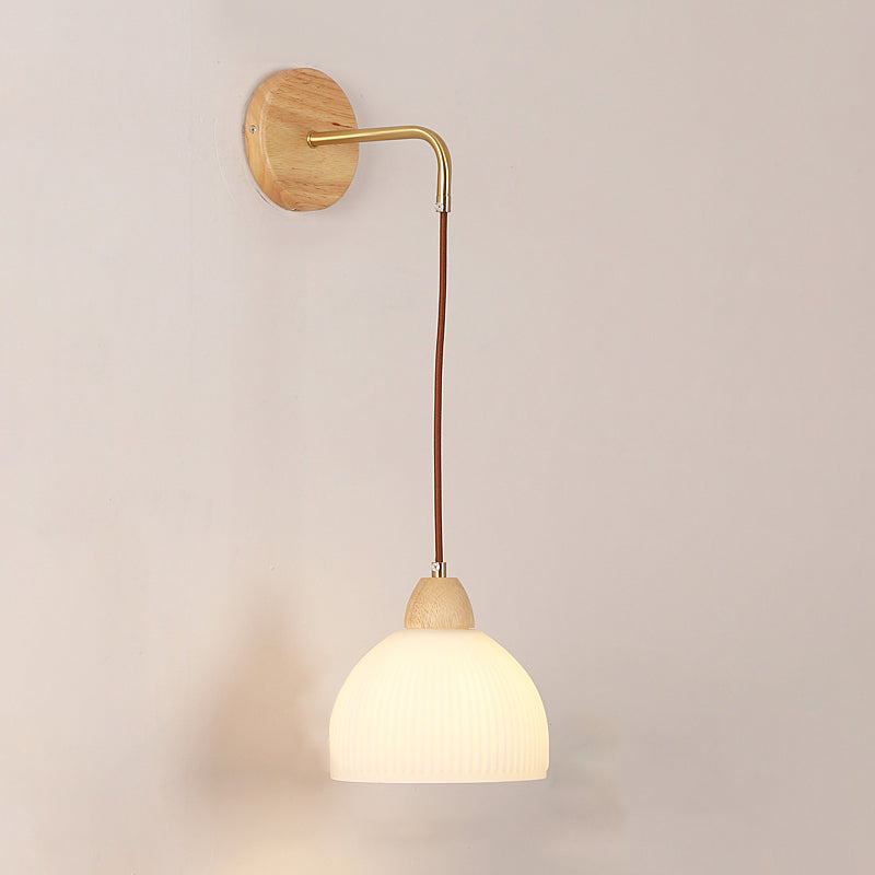 Modern Wall Lamp Wooden 1 Light Wall Vanity Lights for Washroom