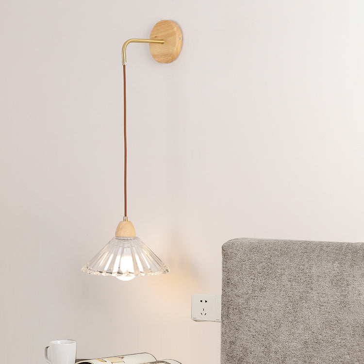 Modern Wall Lamp Wooden 1 Light Wall Vanity Lights for Washroom