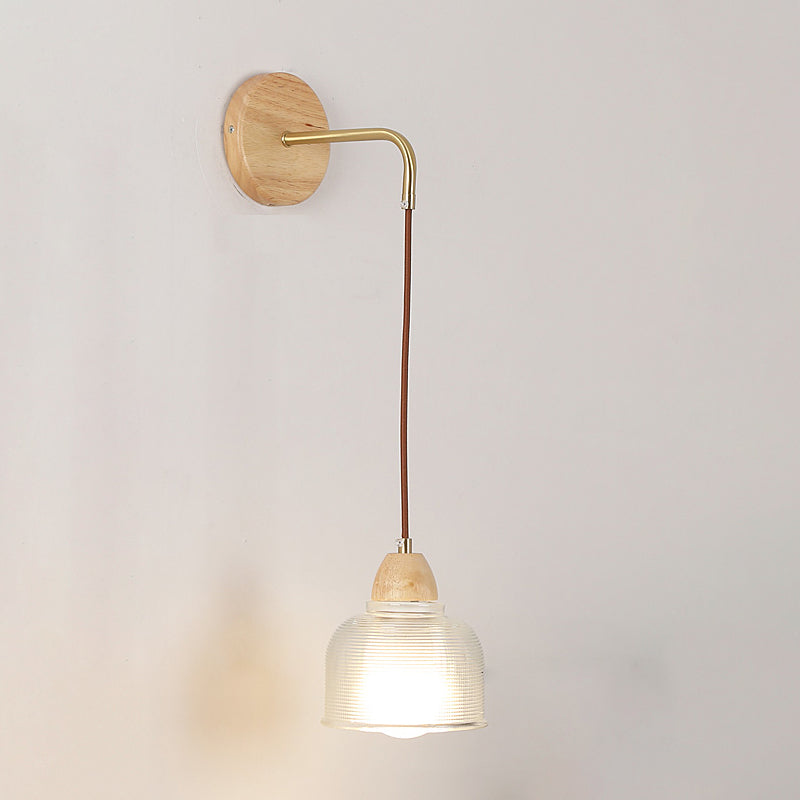 Modern Wall Lamp Wooden 1 Light Wall Vanity Lights for Washroom