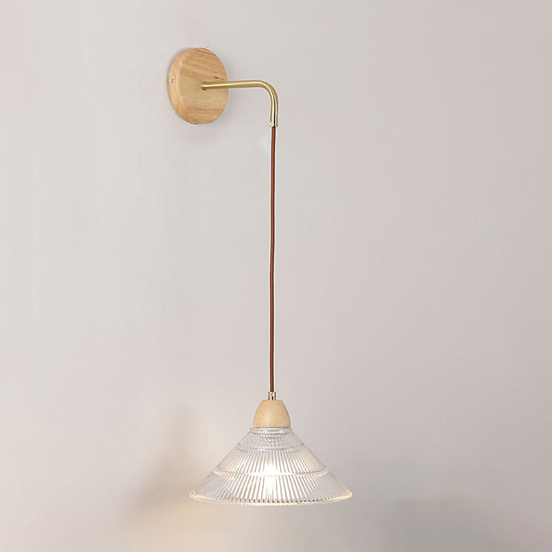 Modern Wall Lamp Wooden 1 Light Wall Vanity Lights for Washroom