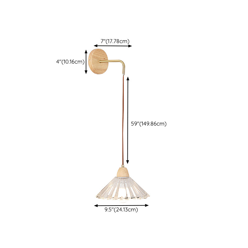 Modern Wall Lamp Wooden 1 Light Wall Vanity Lights for Washroom