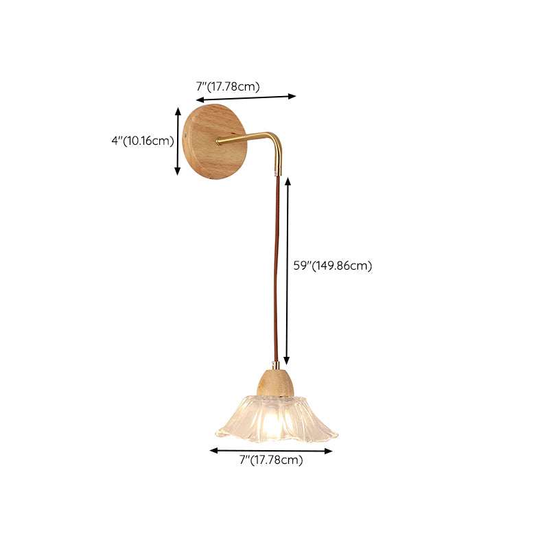 Modern Wall Lamp Wooden 1 Light Wall Vanity Lights for Washroom