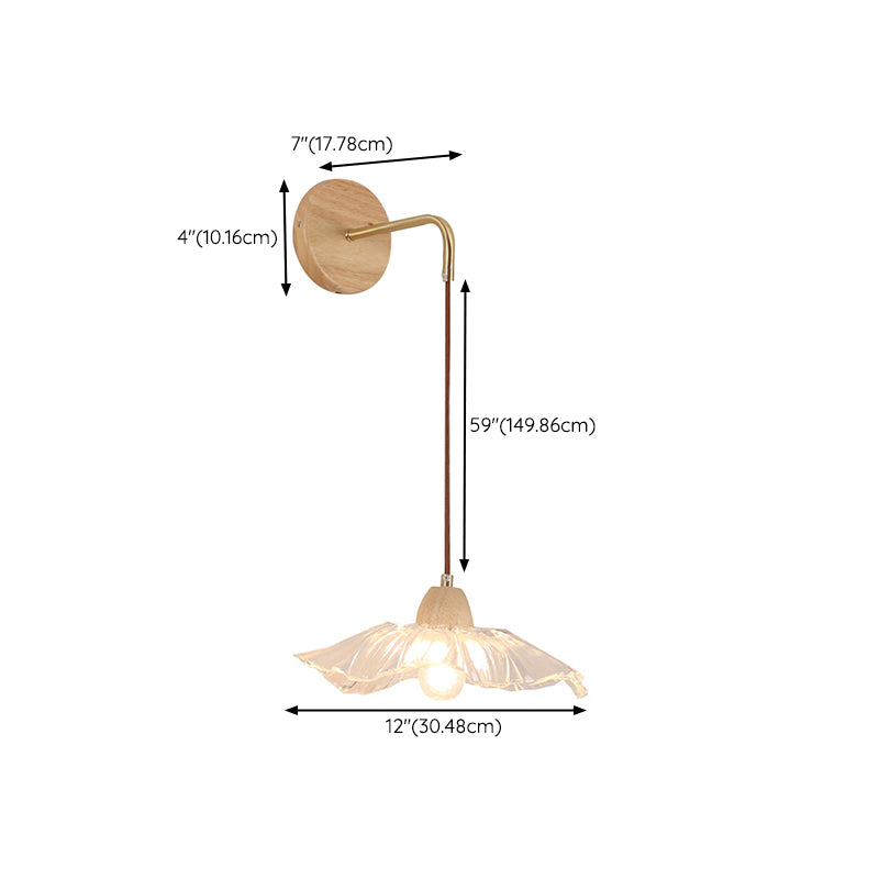 Modern Wall Lamp Wooden 1 Light Wall Vanity Lights for Washroom