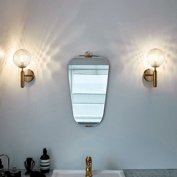 Modern Glass Wall Lamp Minimalist Wall Vanity Lights for Powder Room Washroom