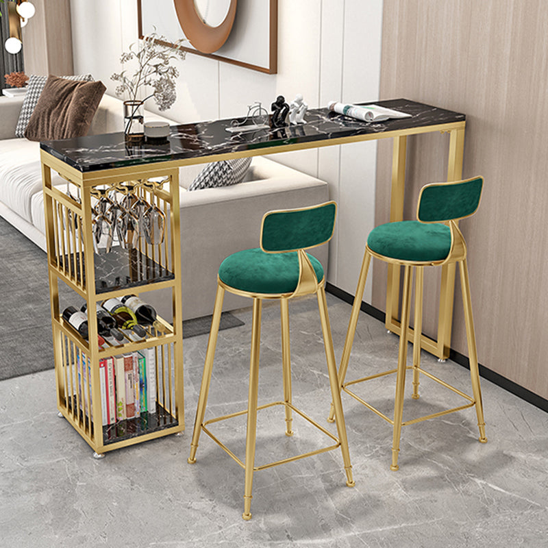 Industrial Armless Dining Stools Round Bar Stools with Metal Base