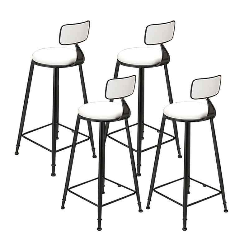 Industrial Armless Dining Stools Round Bar Stools with Metal Base
