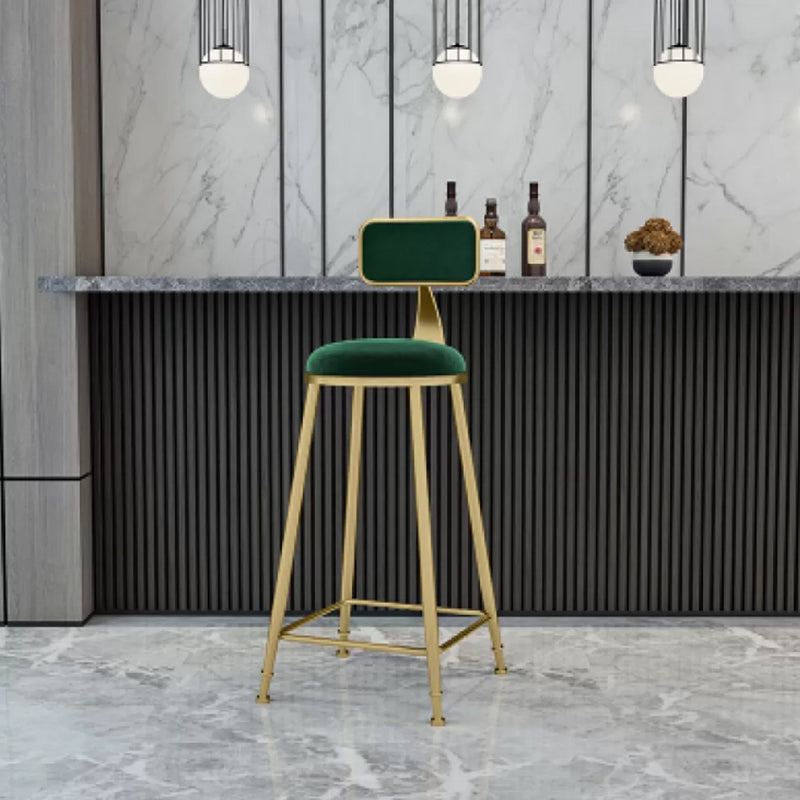 Industrial Armless Dining Stools Round Bar Stools with Metal Base