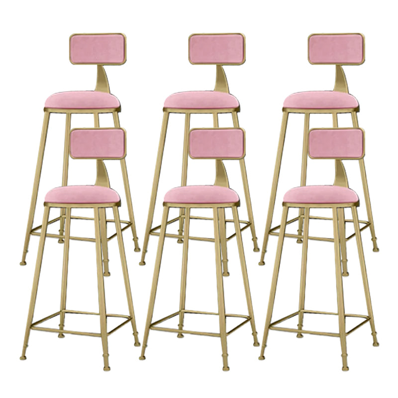 Industrial Armless Dining Stools Round Bar Stools with Metal Base