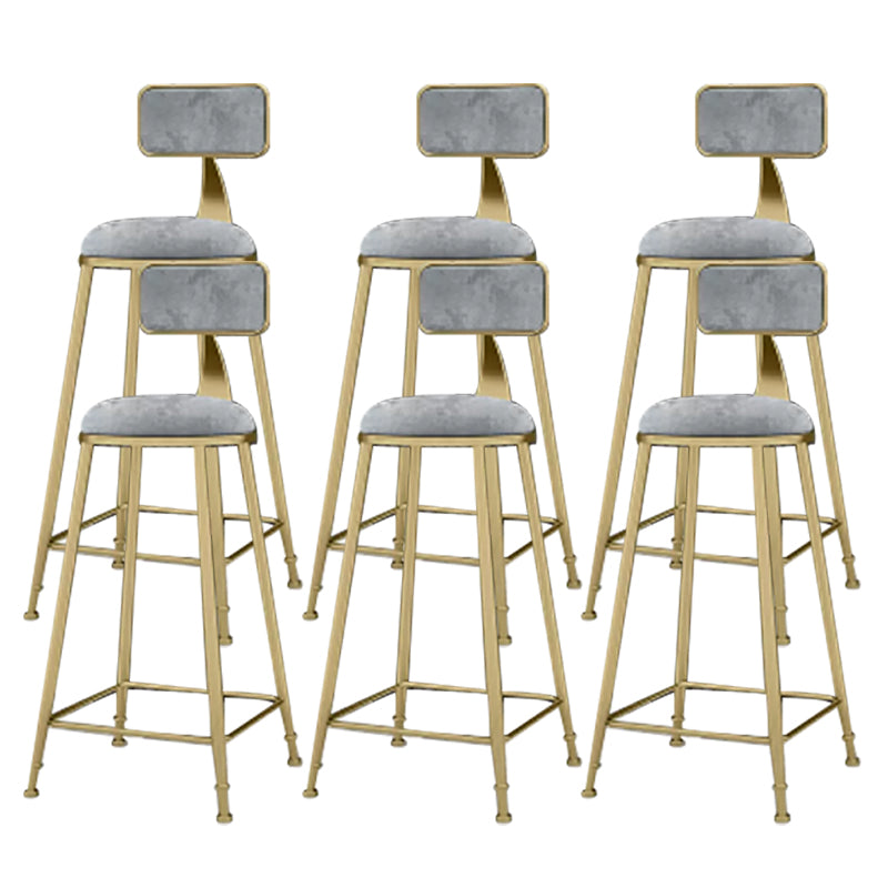 Industrial Armless Dining Stools Round Bar Stools with Metal Base