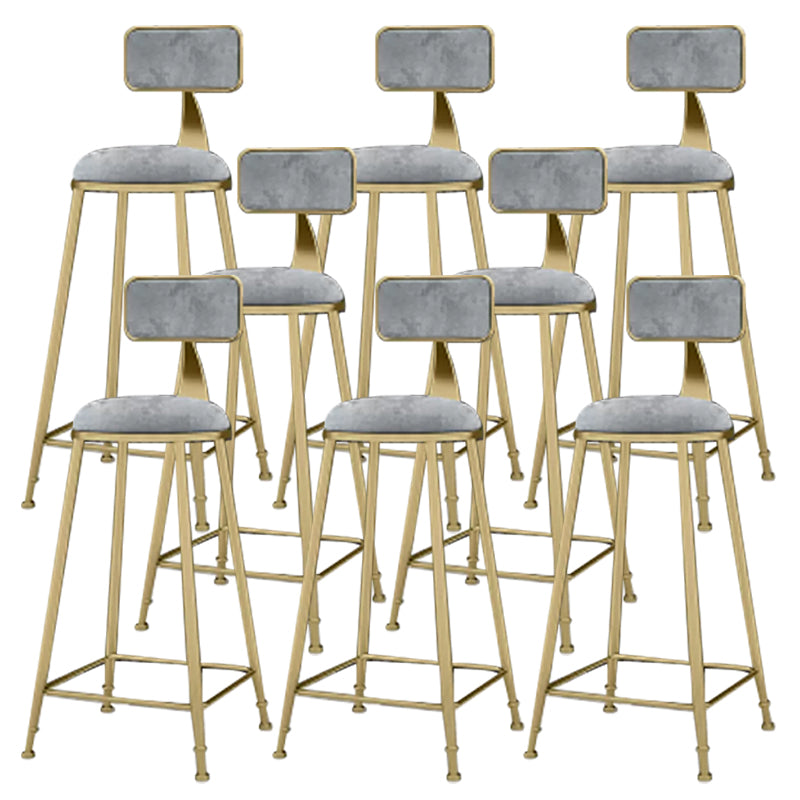 Industrial Armless Dining Stools Round Bar Stools with Metal Base