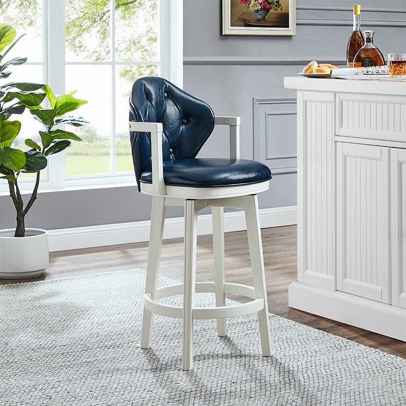 Scandinavian Indoor Bar Stools Solid Wood Armed Stool with Footrest